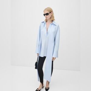 Mango  Light Blue Long Shirt